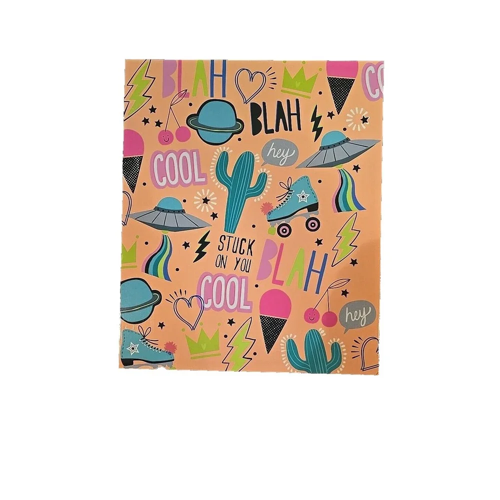 Top Flight 2-Pocket School Folders Pink Pop Art‎ Girl Power Rebel 4 Pack